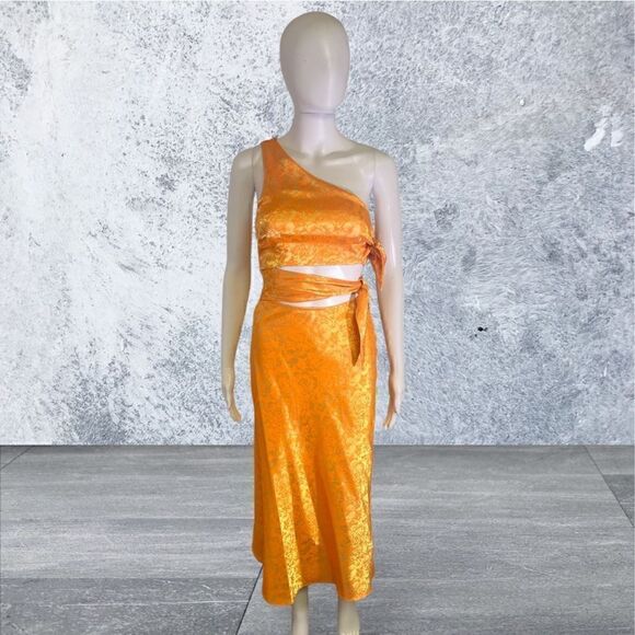 WAFY Orange One Shoulder Cut Out Dress - Picture 1 of 10